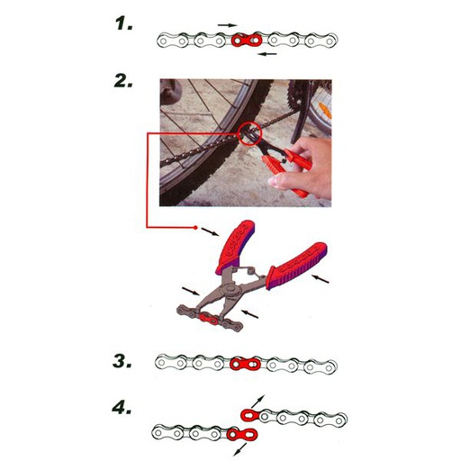 [38646] LLAVE CADENA YABAN ROJO, ABRIR CADENA, QW