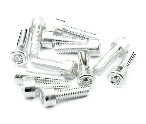[38714] TORNILLO PORTABIDON ALLEN DE ALUMINIO PLATA (12 PIEZAS)  QW
