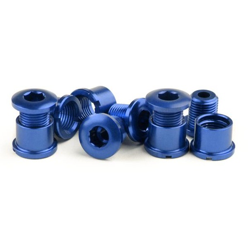 [38801] TORNILLOS PLATO ALUMINIO COLOR AZUL 3VEL, 5 PIEZAS
