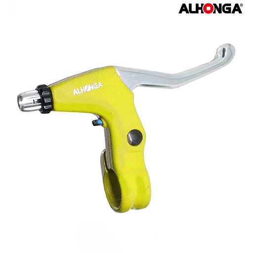[79153] MANETAS DE FRENO "ALHONGA" DE ALUMINIO AMARILLO 3 DEDOS QW