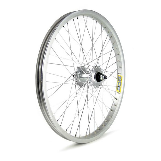 [79176] RUEDA 20" BMX DELANTERA FREE 48 RADIOS BUJE ALUMINIO EN PLATA