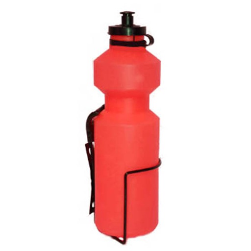 [80471] FLASCHE+FLASCHENHALTER AUS STAHL, FARBE ROT