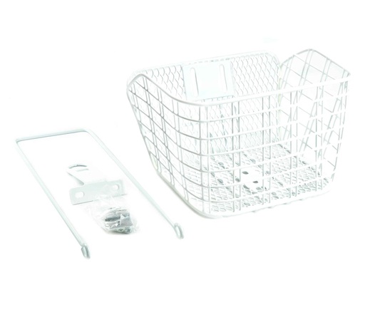 [80587] CESTA 16" BLANCA ACERO CON VARILLAS 330x230mm