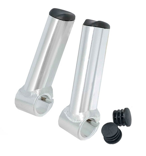 [80784] PRÓTESE DE GUIDÃO DE ALUMÍNIO PRATA L:100MM