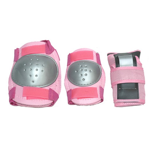 [80878] CONJUNTO INFANTIL RODILLERA-CODER-MUÑEQUERA EN ROSA