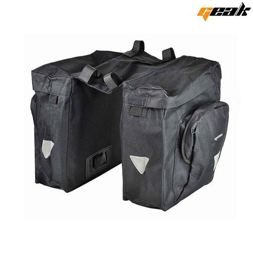 [94050] ALFORJA "GEAK",NEGRO CON 2 COMPARTIMENTOS, CAPACIDAD; 10.9X2L.