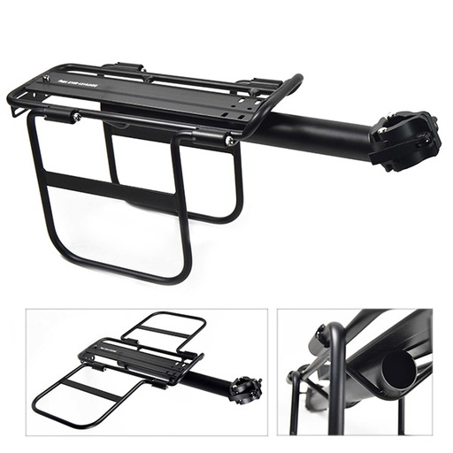 [39113] PORTABULTOS TIJA ALUMINIO NEGRO, TIPO PLEGABLE