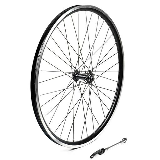 [17801D] RUEDA DELANTERA 26" NEGRA, CON FERFIL 25MM, 36H C/CIERRE