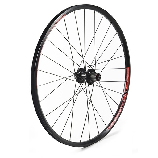 [15824C] RUEDA TRASERA 27.5" DISCO 6T, CIERRE, 28H INOX CASSETTE 8-9VEL QW