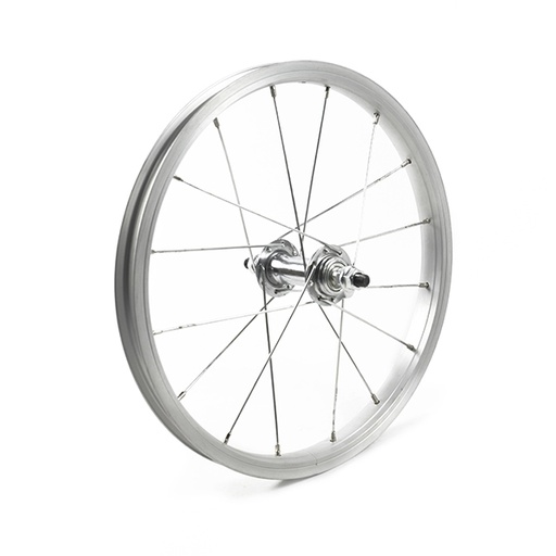 [17818D] RUEDA DELTANTERA 16" PLATA, 16 H, BUJE NEGRO