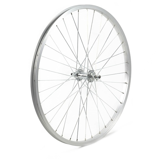 [17825D] RUEDA DELANTERA 26" PLATA, CON TUERCA, 36H