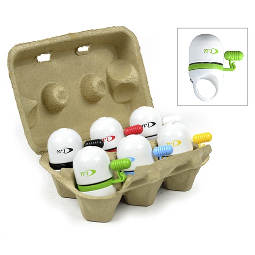 [39274] TIMBRE GOLPE, DISEÑO-HUEVO, ALUM.TOP, CARTON 6/PCS.