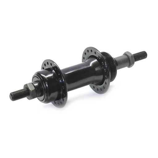 [43084] BUJE TRASERO ACERO NEGRO 36 RADIOS CON TUERCA ( EJE DE 185MM)