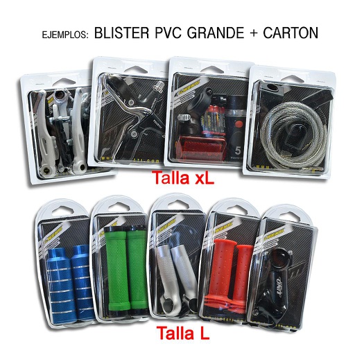 BLISTERS PVC AUTOCIERRE GRANDE + CARTON  