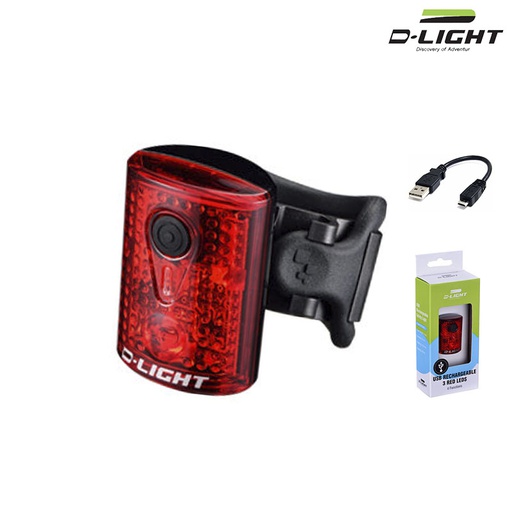 [22032] LUZ TRASERA RECARGABLE "D-LIGTH" 4FUN 3 LED 