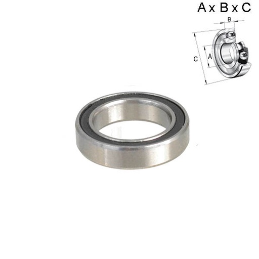 [ROD016] RODAMIENTO SELLADO 12x4x18mm (RUEDA) 