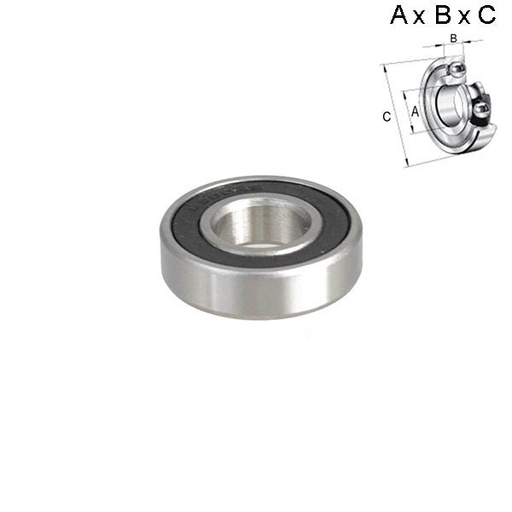 [ROD019] RODAMIENTO SELLADO 12x8x28mm (RUEDA) 6001RS