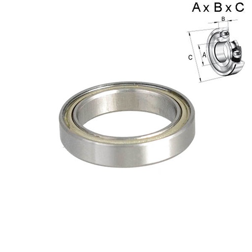 [ROD023] RODAMIENTO SELLADO 17x4x23mm (RUEDA) 