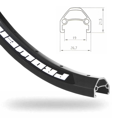 [RIM24A] LLANTA 24x1.75/2.125 ALUM NEGRA 36H DOBLE PARED