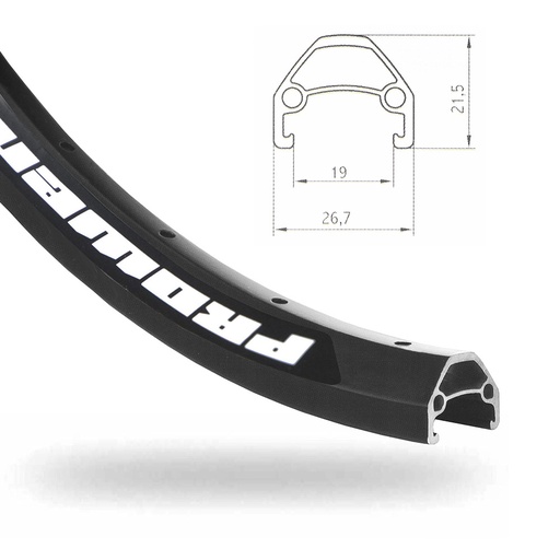 [RIM27A] LLANTA 27,5x1.75/2.125 ALUM NEGRA 36H DOBLE PARED