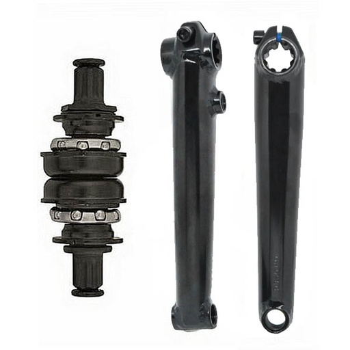 [38170] EJE PEDALIER Y BIELAS TIPO AMERICANO CR-MO NEGRO 175mm 9/16"