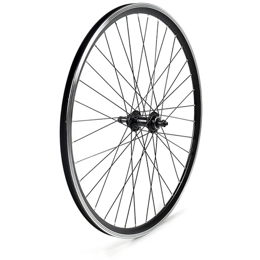 [17854T] RUEDA TRASERA 700x20-23" NEGRA PERFIL ROSCA C/CIERRE 36 H, BUJE ALUM