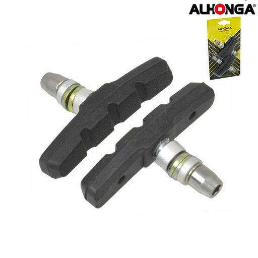 [22164] ZAPATAS V-BRAKE 60MM C/TORNILLO "ALHONGA" 4PCS BLISTER