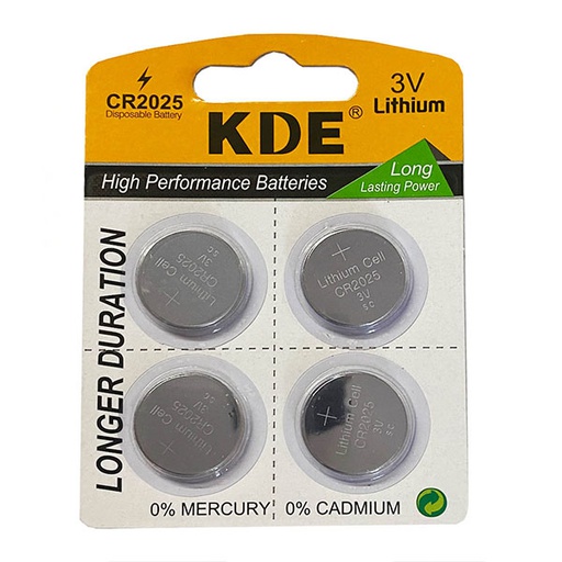 [99535] PILAS DE LITIO KDE 3V CR2025 BLISTER 4PCS