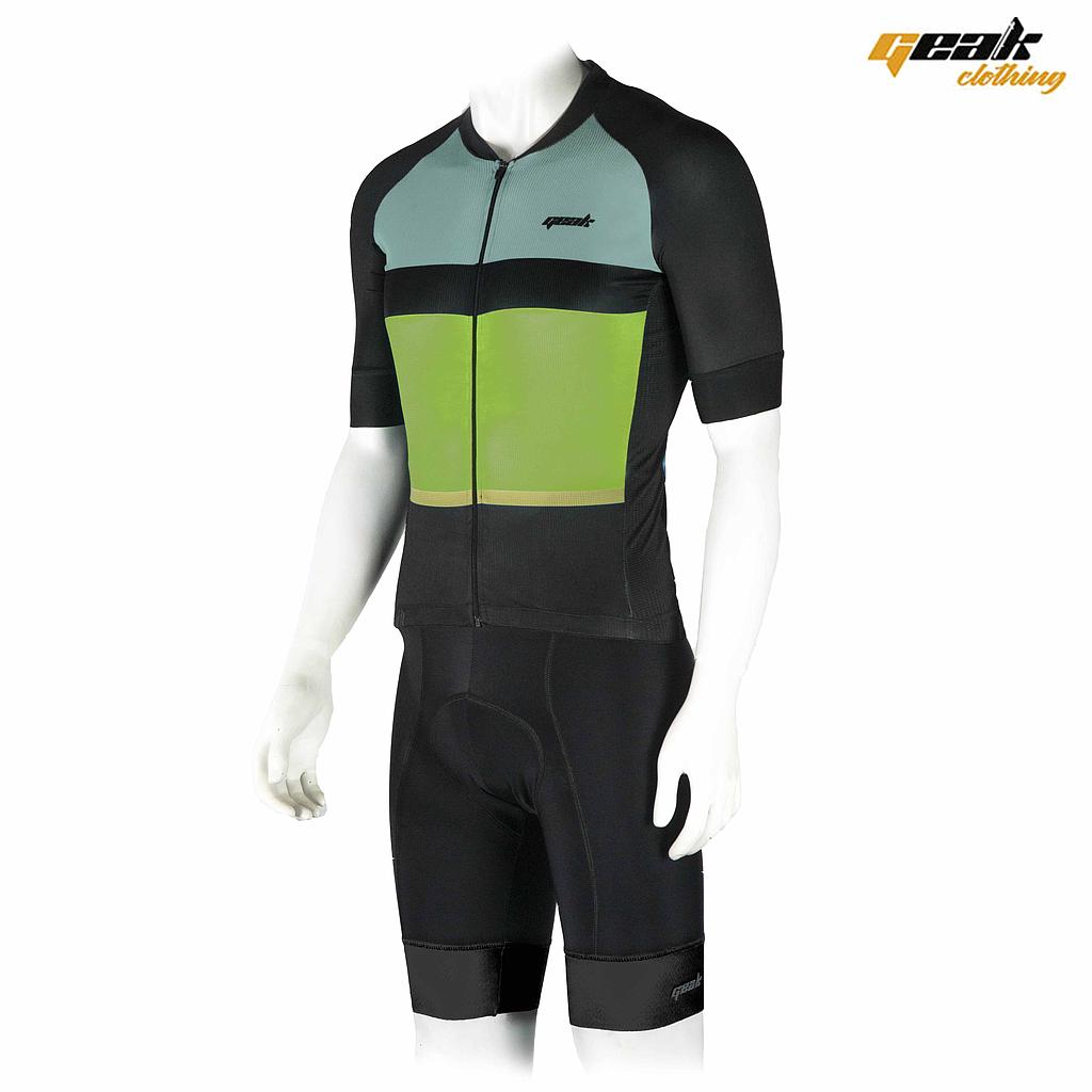 27803 MAILLOT CORTO "GEAK" SUPERIOR NEGRO/VERDE