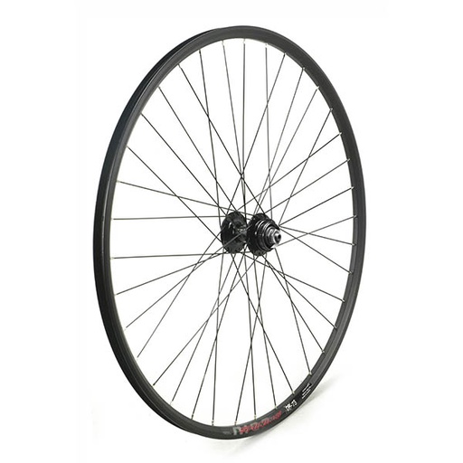 [15880D] RUEDA DELANTERA 27.5", FRENO DISCO CENTER LOCK, CIERRE, 36H INOX