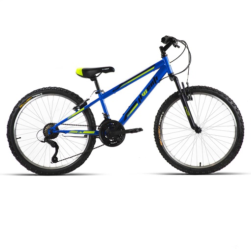 [37219] BICI 24" NIÑO ACERO C/SUSP AZUL 1x7 SHIMANO