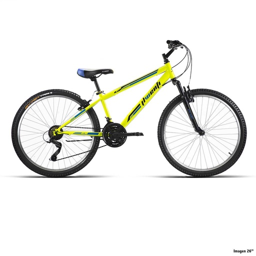 [37220] BICI 24" MTB NIÑO ACERO "MICROSIFT" C/SUSP AMARILLO 21VEL