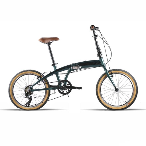 [37258] BICI PLEGABLE 20" ALUMINIO 6VEL SHIM. VERDE BRILLO