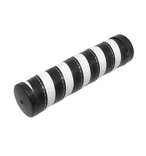 [38383] PAR PUÑOS NEGRO/BLANCO PIEL LARGO 130MM