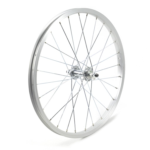 [17821DX] RUEDA DELANTERA 20" PLATA, 28 H